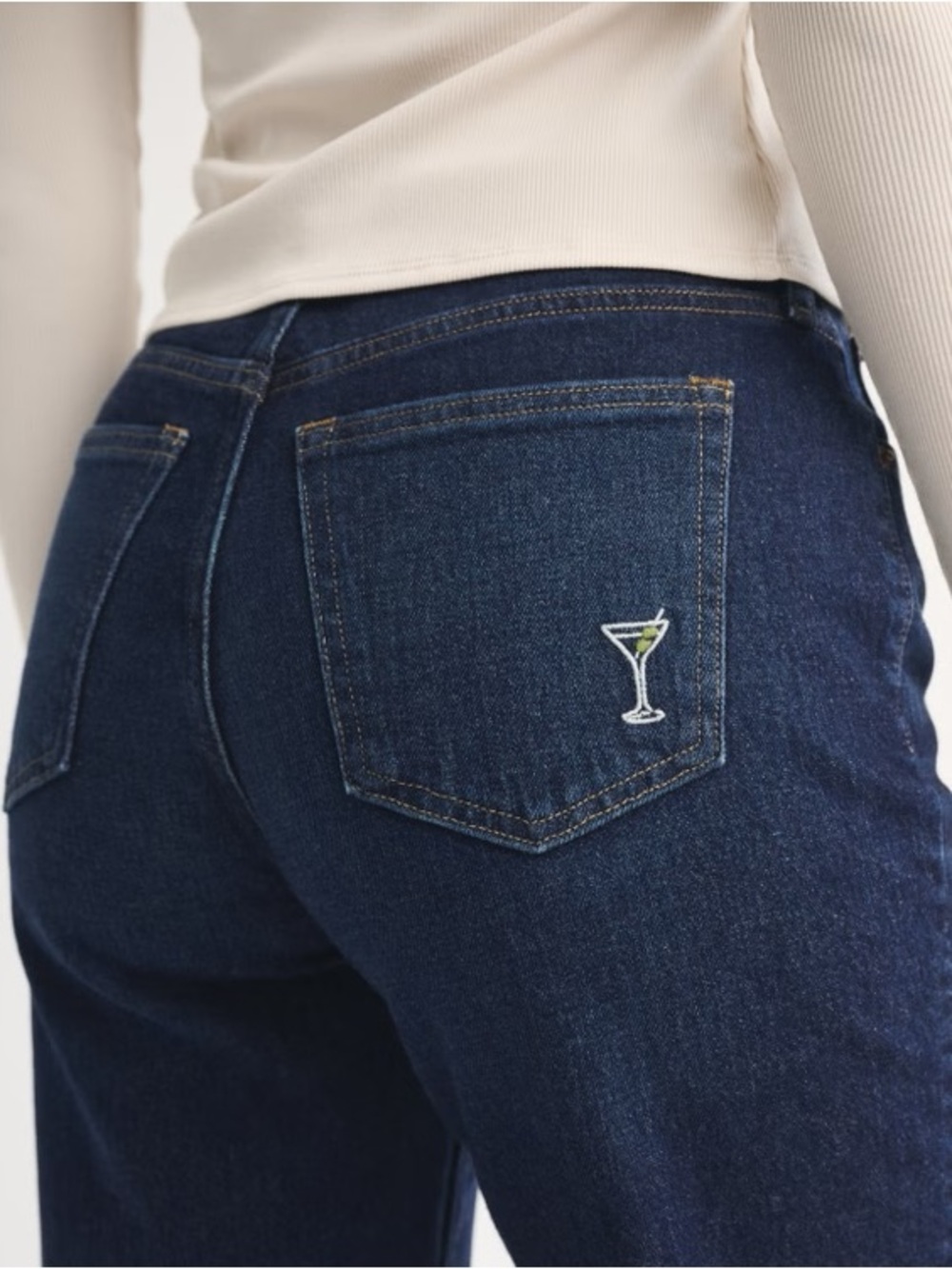 Abercrombie & Fitch Curve Love High Rise 90s Relaxed Martini Embroidered Jeans